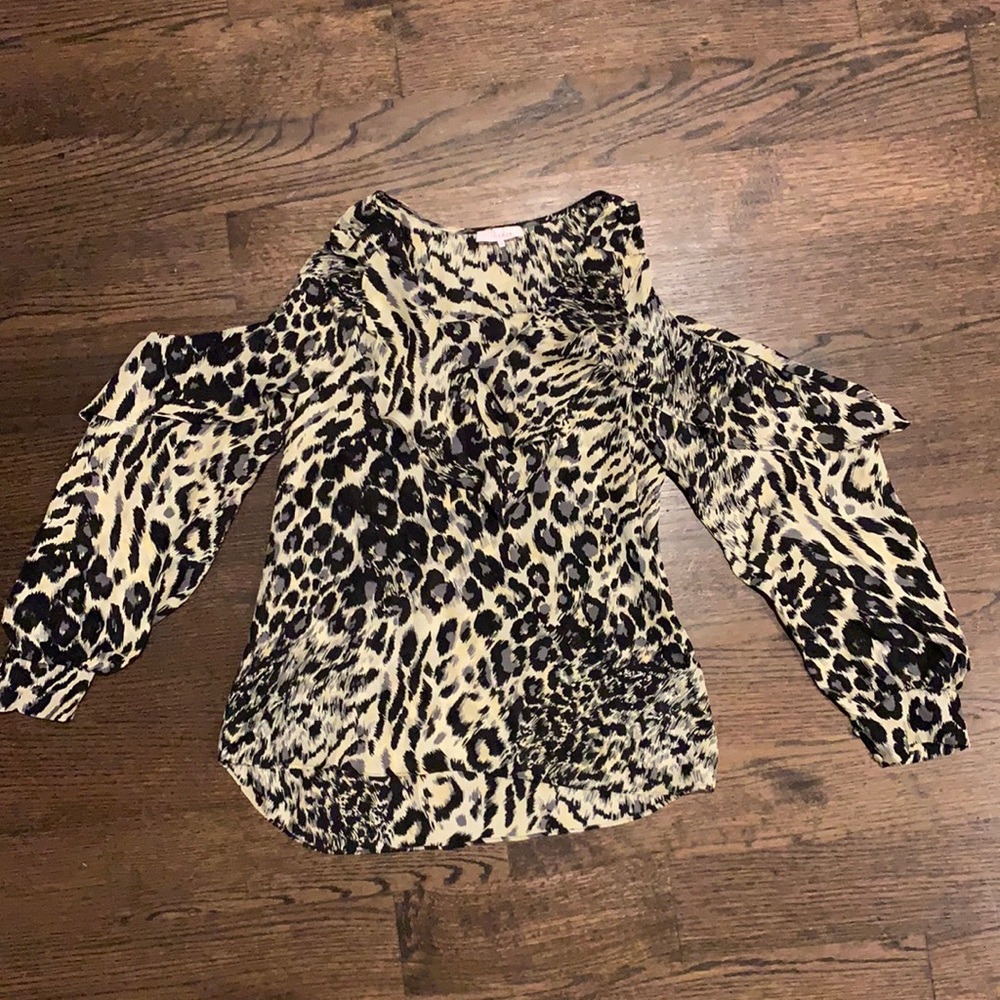 Parker | 100% Silk Leopard Cheetah Ruffle Blouse | Never Been Worn